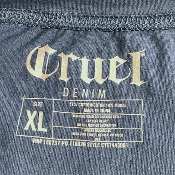 Cruel Girl Western Long Live Rodeo Crop T Cowgirl Stampede Bronco Country Sz XL - Picture 12 of 12